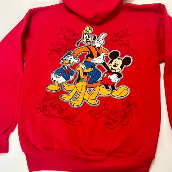 NWT Disneyland Walt Disney World Red Hooded Sweatshirt Sz: L - Picture 3 of 7